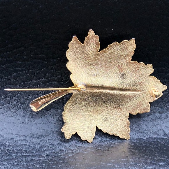 Sarah Coventry Maple Leaf Brooch Pin Clip Earring "Whispering Leaf" Vintage Demi - Picture 4 of 11